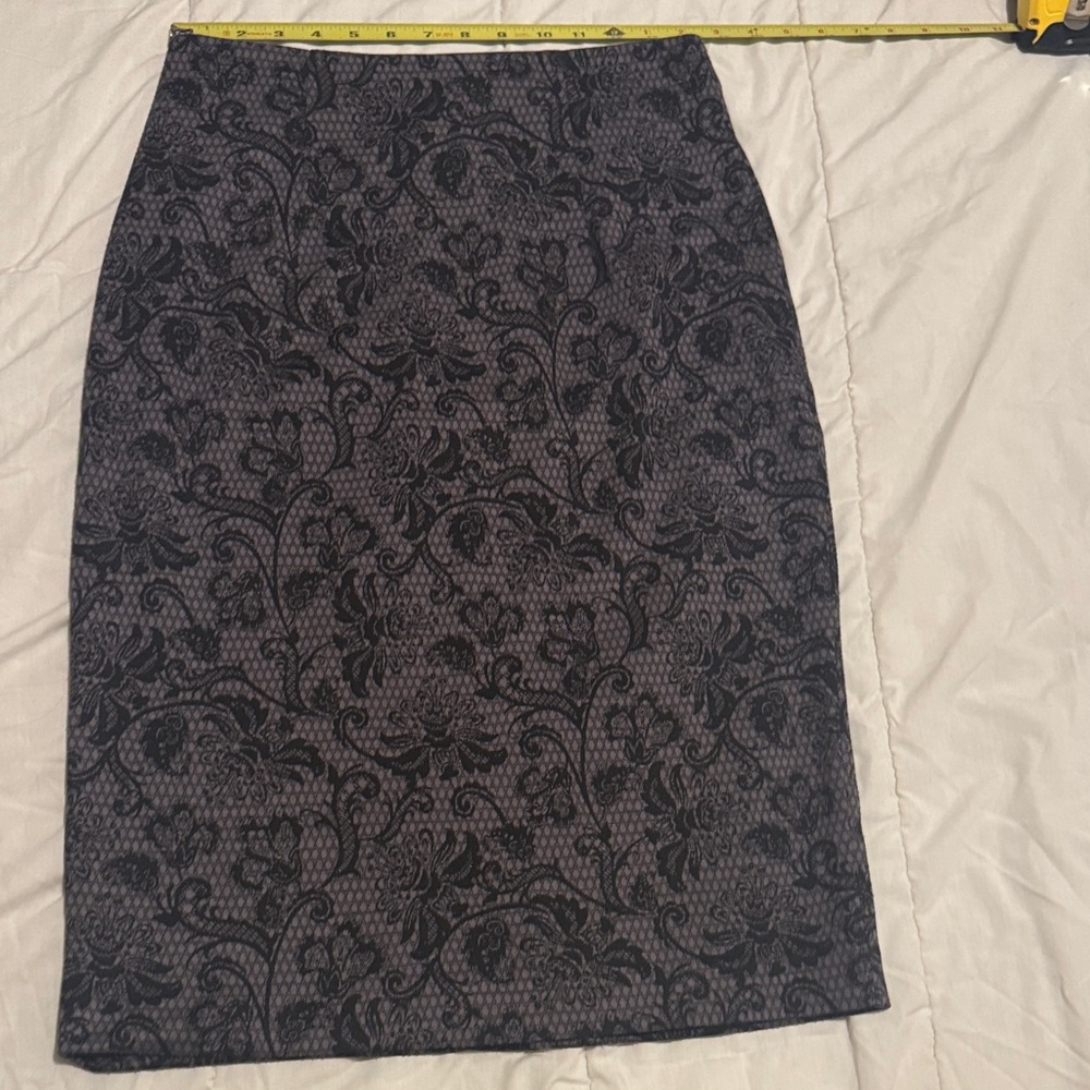 Halogen Black Floral Pencil Skirt